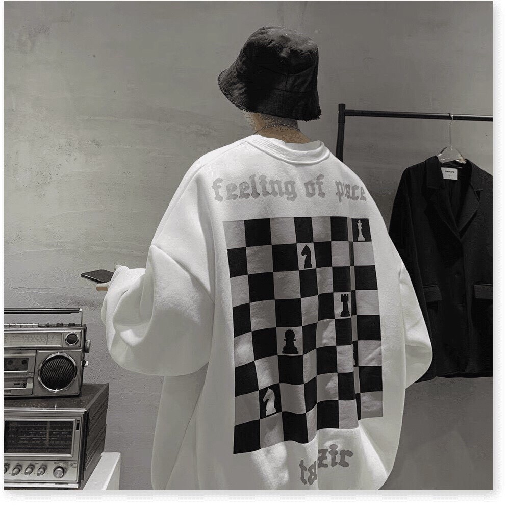 Áo hoodies sweater nam nữ hình cờ vua HOTTREND FORM RỘNG SIÊU ĐẸP , HOT 2021