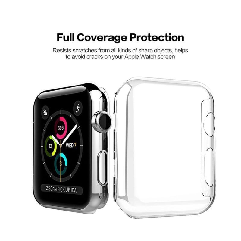 Ốp đồng hồ Apple Watch Series 1 2 3 4 5 chất liệu nhựa PC 9H