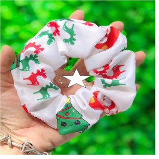 Buộc tóc SCRUNCHIES hoạ tiết NOEL ko đèn