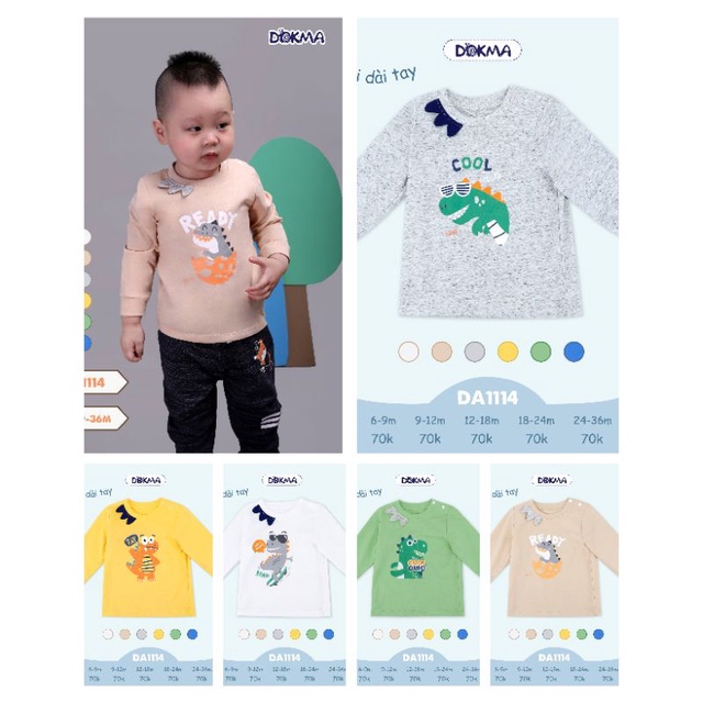 Áo dài tay bé trai Dokma 9-36M DA1114, DA1844