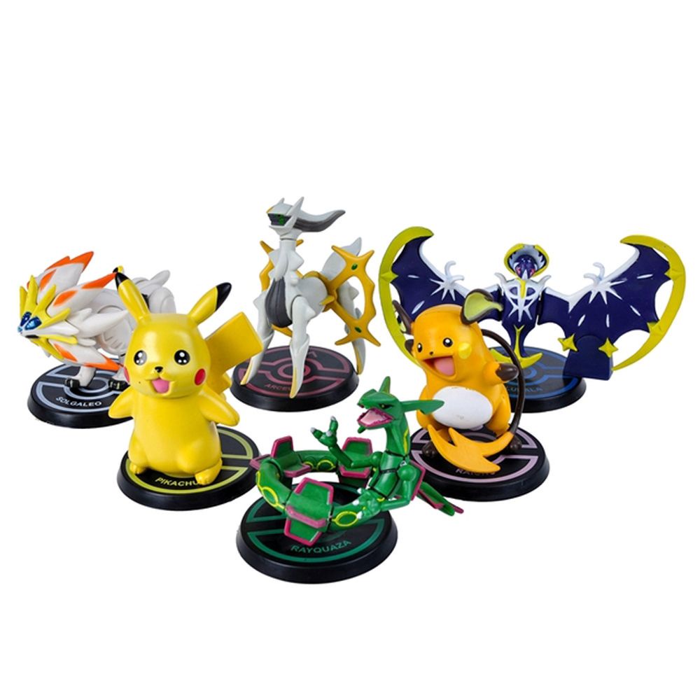 Set 6 mô hình nhân vật phim hoạt hình Pokemon bằng PVC