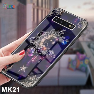 Ốp lưng Samsung Galaxy S10 Plus in 3D hình hoa văn mặt kính cường lực