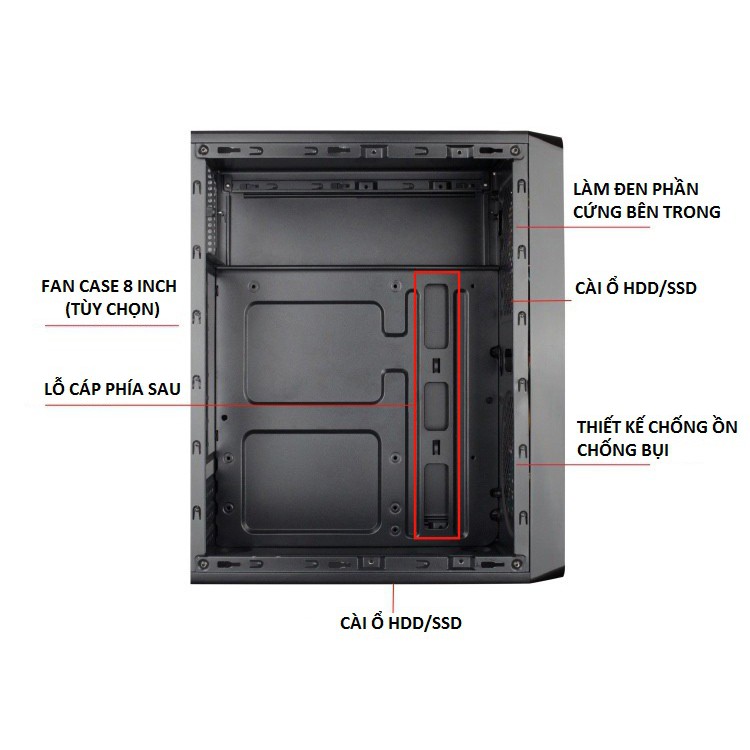 Thùng case máy tính để bàn mini XERO FX 130 , dành cho máy tính mini hỗ trợ main MATX | BigBuy360 - bigbuy360.vn