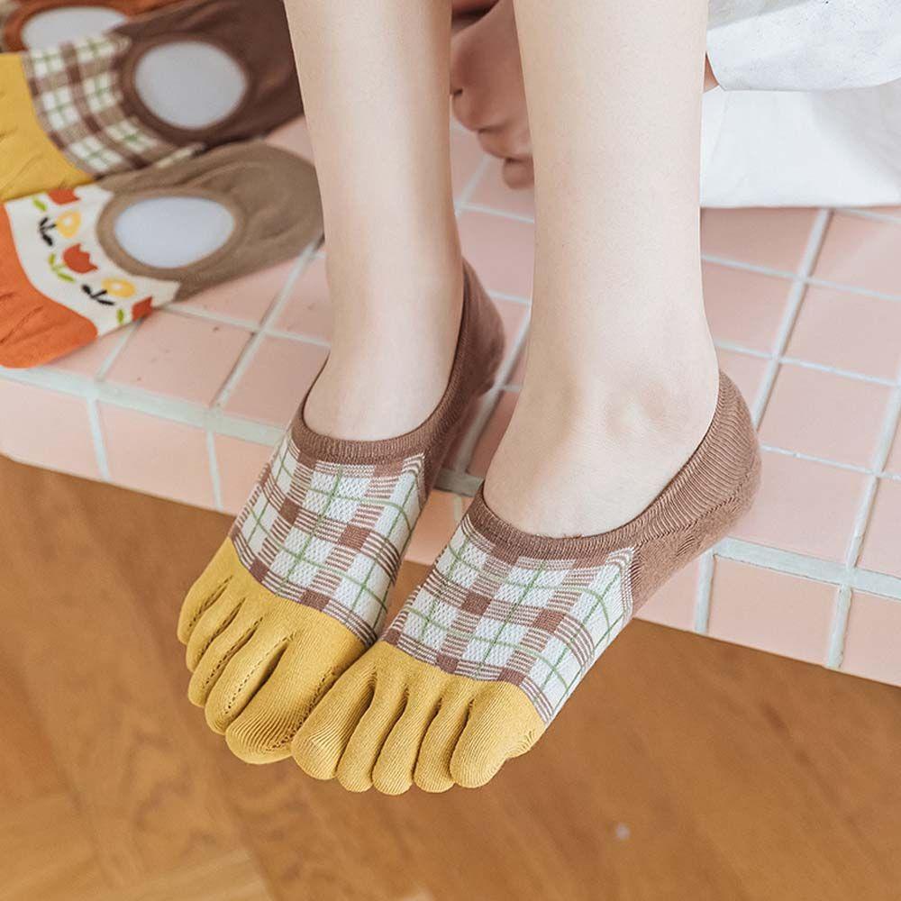 Vớ Thuyền Năm Ngón Chống Trượt Thấm Hút Mồ Hôi Thoáng Khí Màu Sắc Thời Trang Dành Cho Nữ