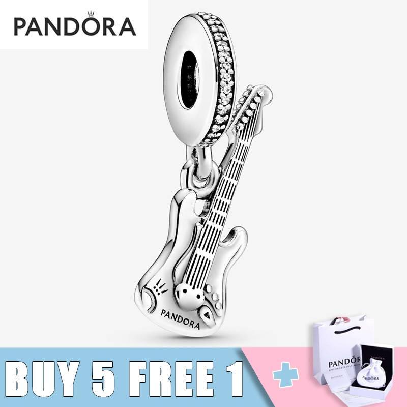 P Mặt Dây Chuyền Bạc 925 Hình Guitar Điện 5 Tặng 1