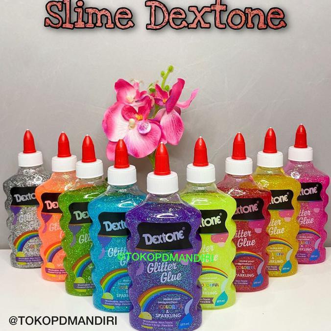 Bộ Dụng Cụ Làm Slime Dextone - 2 Keo & 2 Dung Dịch - Màu Xanh Dương Phát Sáng Trong Bóng Tối 0512