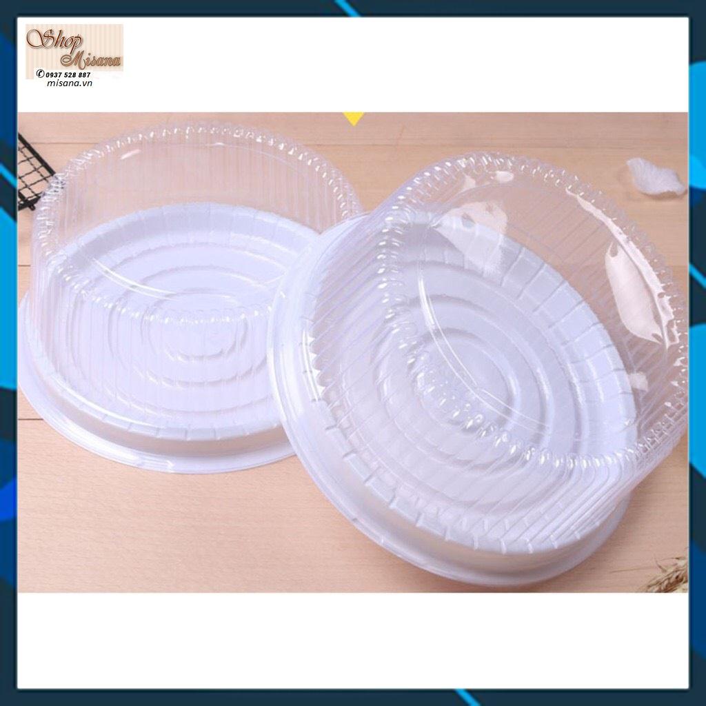 Bộ 20 hộp nhựa đựng bánh tròn 18cm đế trắng A022 đựng bánh bông lan trứng muối, rau cau, bánh bò