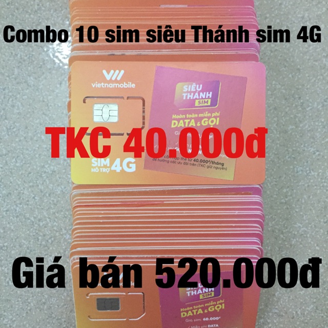 2 free ship 0đ Combo 10 sim siêu thánh sim 4G sim số đẹp giá rẻ