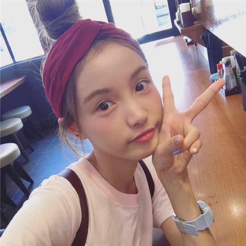 Xiaozhainv Băng Đô Cài Tóc Màu Trơn Đơn Giản Xinh Xắn Cho Nữ