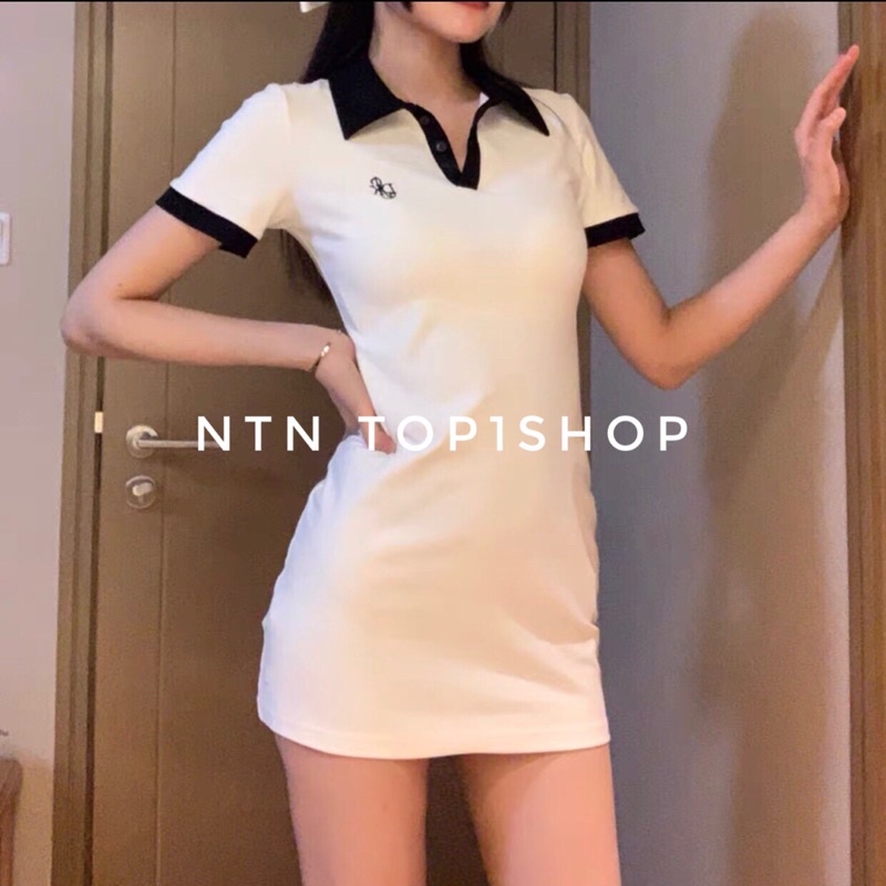 Váy PoLo body phối viền Thêu chữ .(ap).NTN. | BigBuy360 - bigbuy360.vn