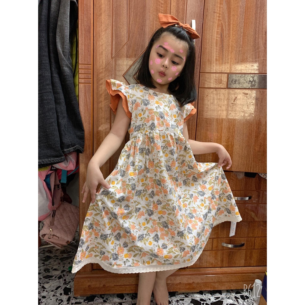 Váy cho bé gái ALBER KIDS sát nách Elisa dress họa tiết hoa to Cho Bé Gái 1-10 Tuổi [V07]