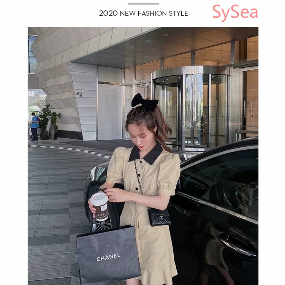 Đầm Đuôi Cá Vải Kaki Tay Ngắn Phong Cách Retro Thời Trang Mùa Hè | BigBuy360 - bigbuy360.vn