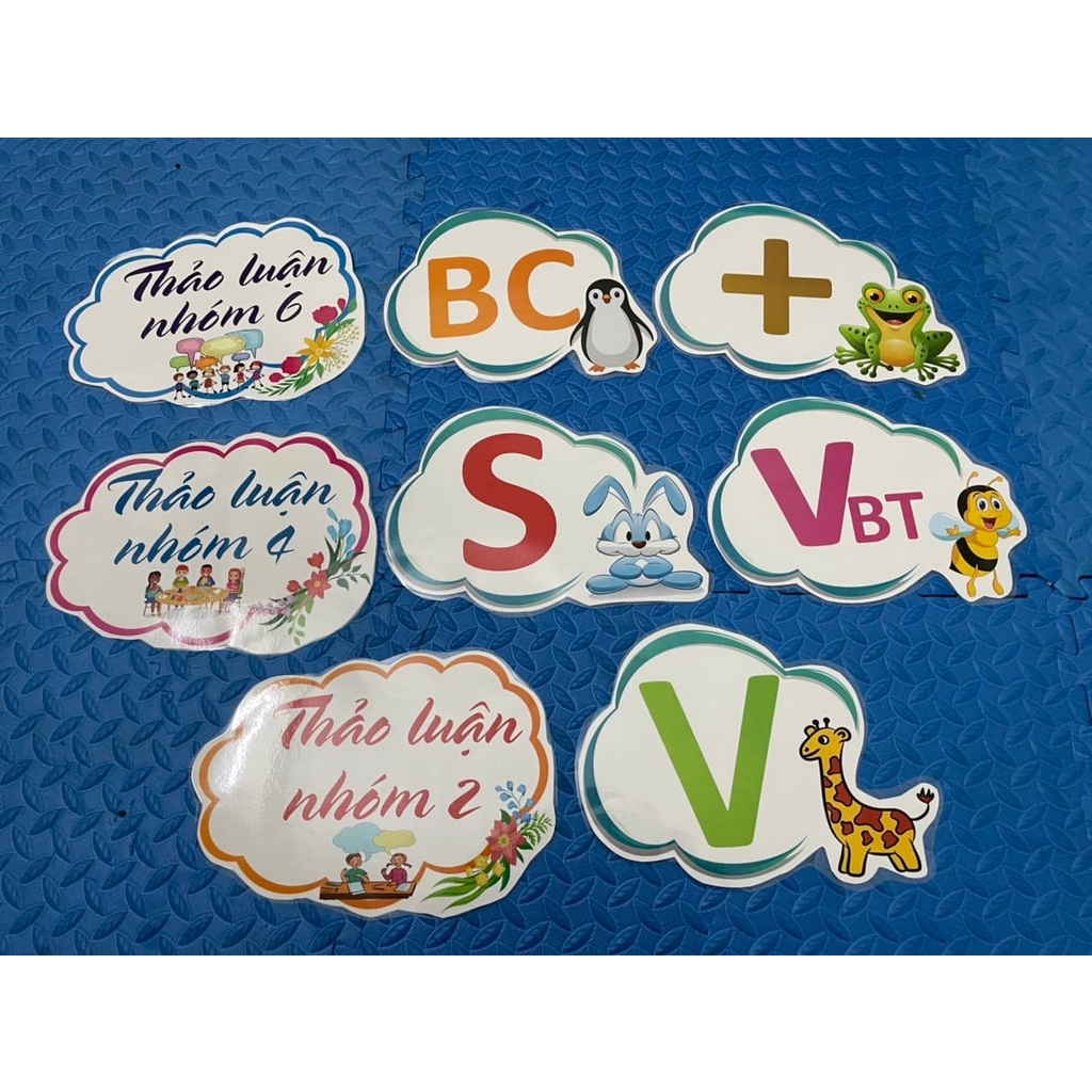 Sét 8 hiệu lệnh hỗ trợ giáo viên dạy học, kích thước khổ a4