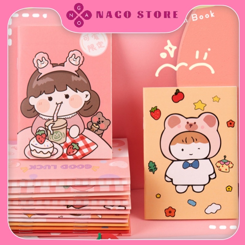 Sổ tay mini 32 trang có dòng kẻ bỏ túi tiện lợi, sổ cute Nago Store