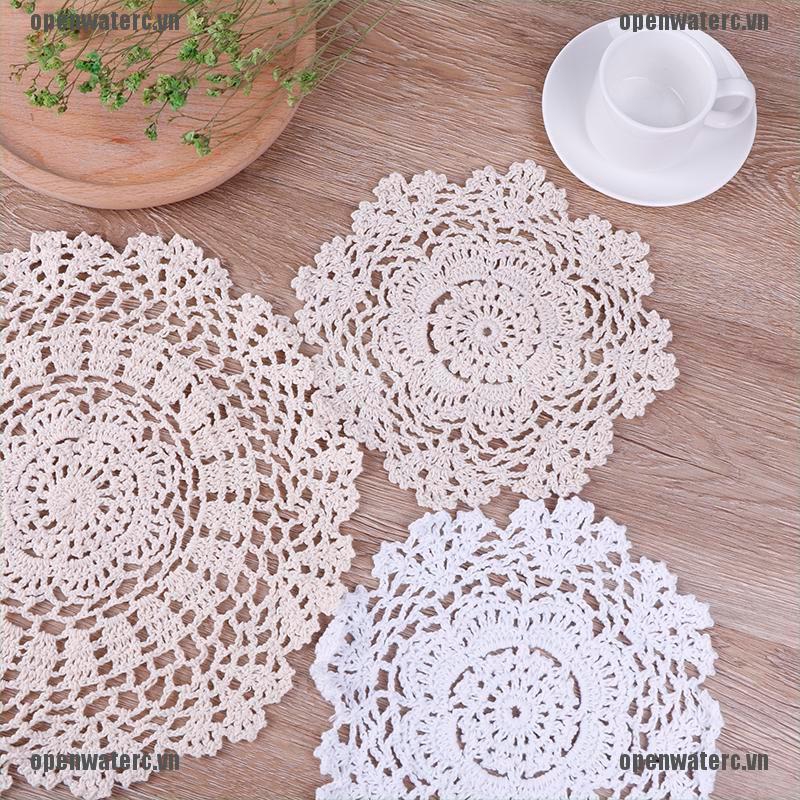 Tấm Lót Nồi / Cốc Nước Bằng Cotton Đan Tay Họa Tiết Giáng Sinh