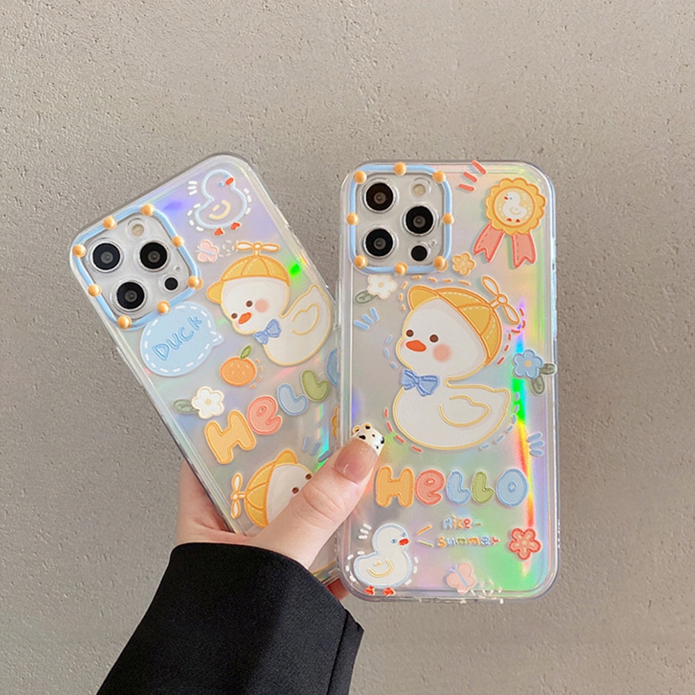 Ốp điện thoại TPU mềm dạng nhám trong suốt hình vịt 3D nhiều màu cho IPhone 11 7Plus 8Plus XR 13 12 Pro Max | BigBuy360 - bigbuy360.vn