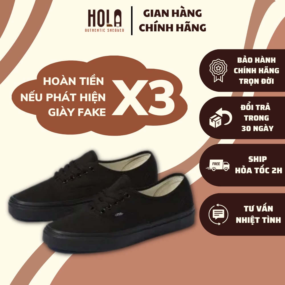 Giày Vans chính hãng, Vans authentic màu full đen, hàng new real 100%, check ra FAKE hoàn tiền x3
