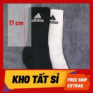 [ FREE SHIP ] TẤT VỚ ADIDAS CAO CẤP NAM NỮ CỔ CAO MÀU ĐEN CHẤT COTTON SIÊU ÊM