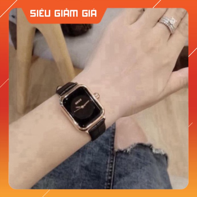 SIÊU PHẢM Đồng hồ nữ dây da mặt vuông G.u.o.u siêu xinh , da mềm bền