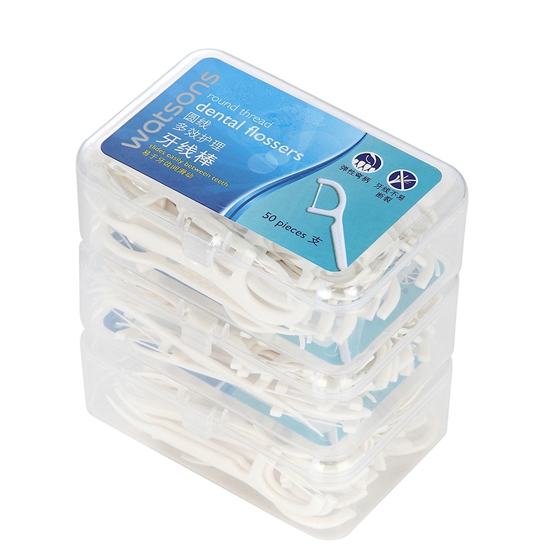 Watsons Hộp 50 Que Sợi Nha Khoa Chăm Sóc Răng Miệng