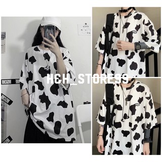 Áo phông bò sữa tay lỡ ulzzang 🌸 Áo thun cộc tay nam nữ form rộng unisex chất thun lạnh 🌸 sale freeship