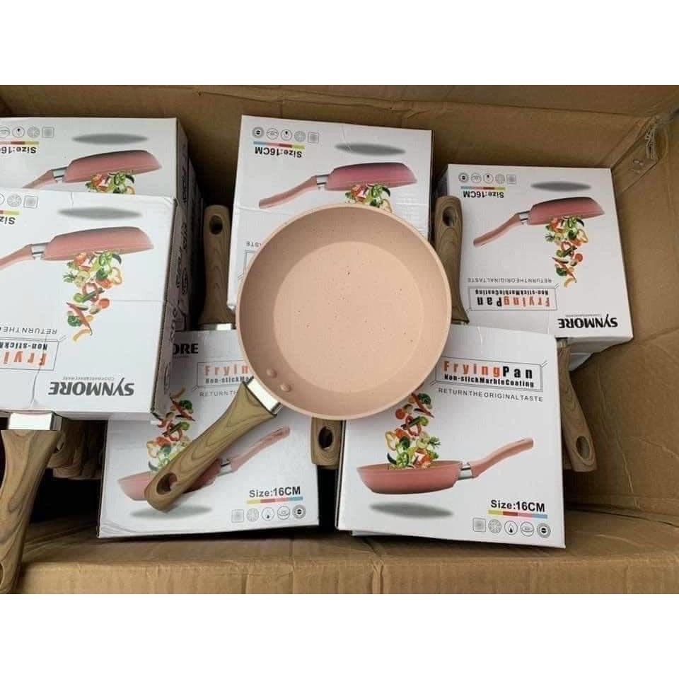 Chảo chống dính phủ đá hoa cương 16cm Fringpan, đáy từ, cán gỗ cao su bền chắc, dùng được mọi loại bếp