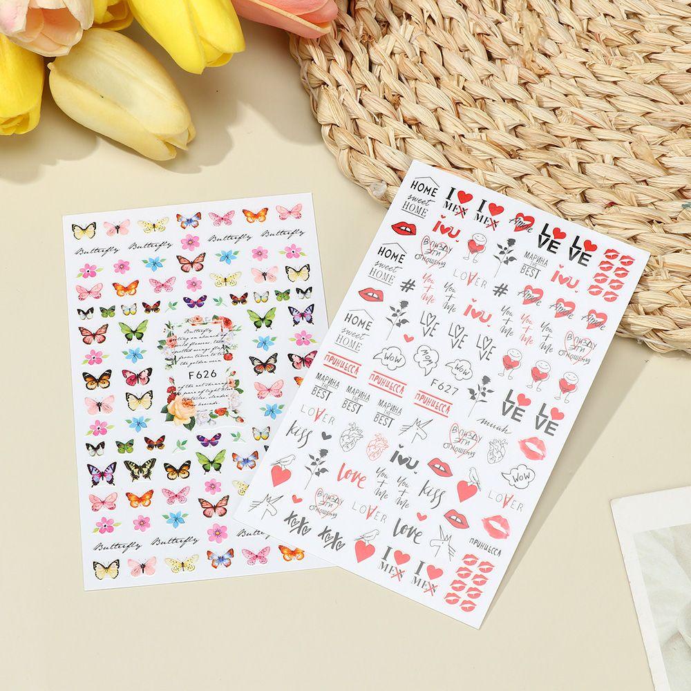 XIANTIN Miếng Dán Trang Trí Móng Tay Hình Hoa Và Bướm