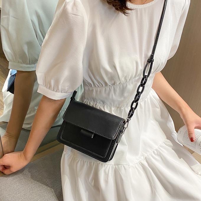 Túi đeo chéo nữ mini dáng vuông da trơn mềm đựng điện thoại HH 338