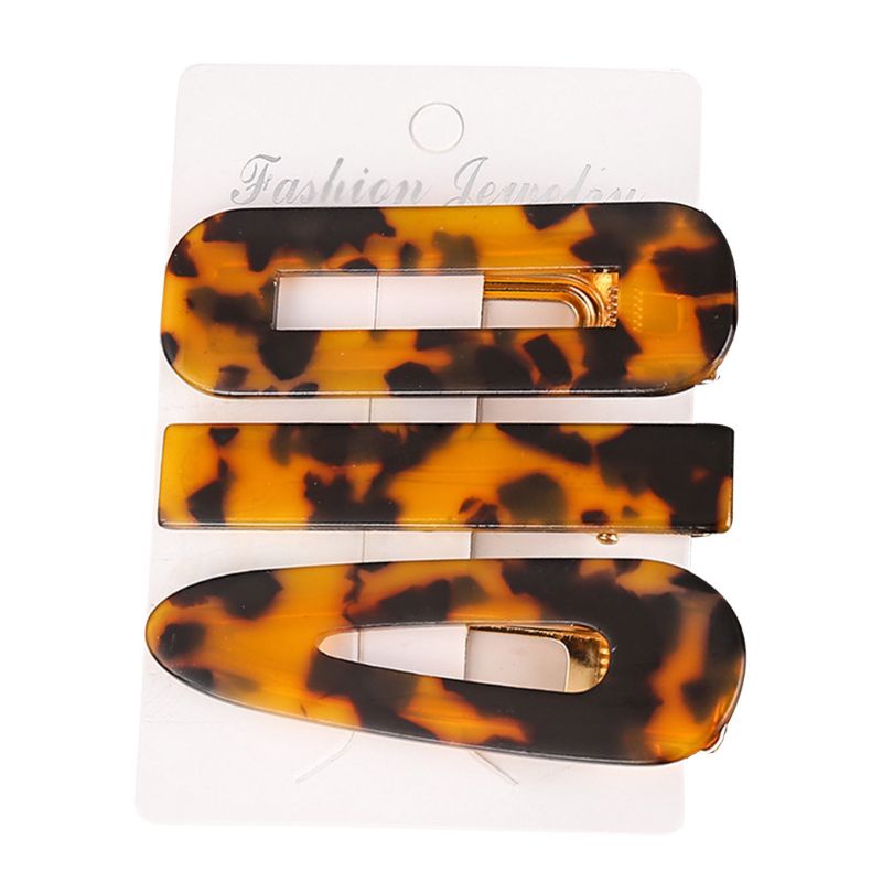 Set 3 Kẹp Tóc Họa Tiết Vân Đá Thời Trang Cho Nữ