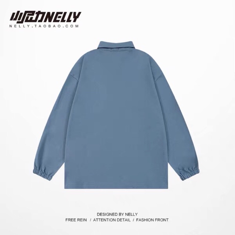Áo sweater polo nỉ da cá sale (có sẵn) chữ vàng rocknroll