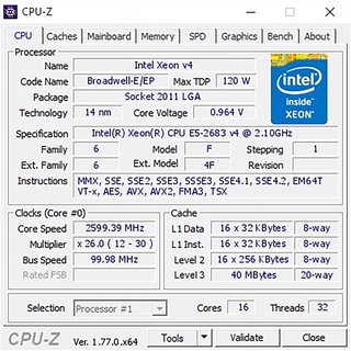 CPU INTEL XEON E5 2683V4 (16C/32T, 40M CACHE, 2.1GHZ TURBO 3.0GHZ) SOCKET 2011. Bảo hành 12T