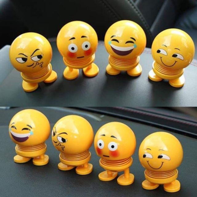 Thú nhún Emoji con lắc lò xo trang trí