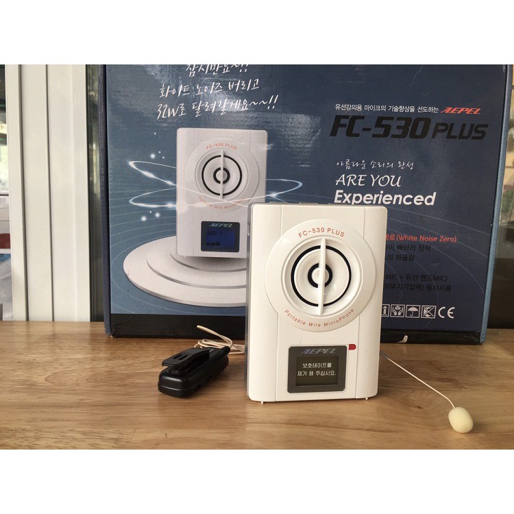 Mic trợ giảng cài áo AEPEL FC-530 2.4G Made in Korea, Micro hạt gạo không dây Hàn Quốc, Loa FC530 Max 40W