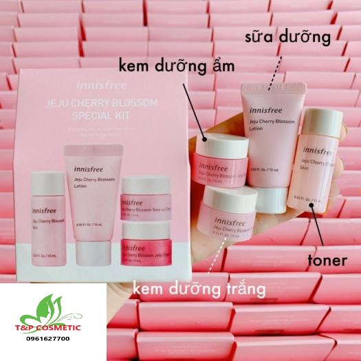 Bộ Dưỡng Da Innisfree Jeju Cherry Blossom Special kit ( 4 món ) mini