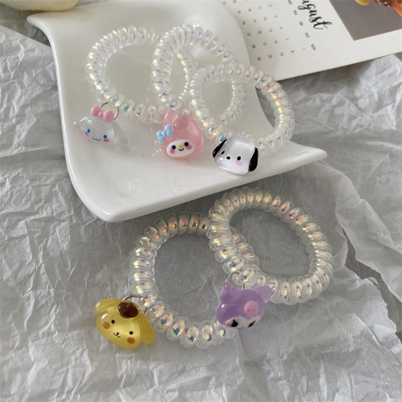 Dây Cột Tóc Họa Tiết Hoạt Hình Phong Cách Hàn Quốc Xinh Xắn Cho Bé Gái