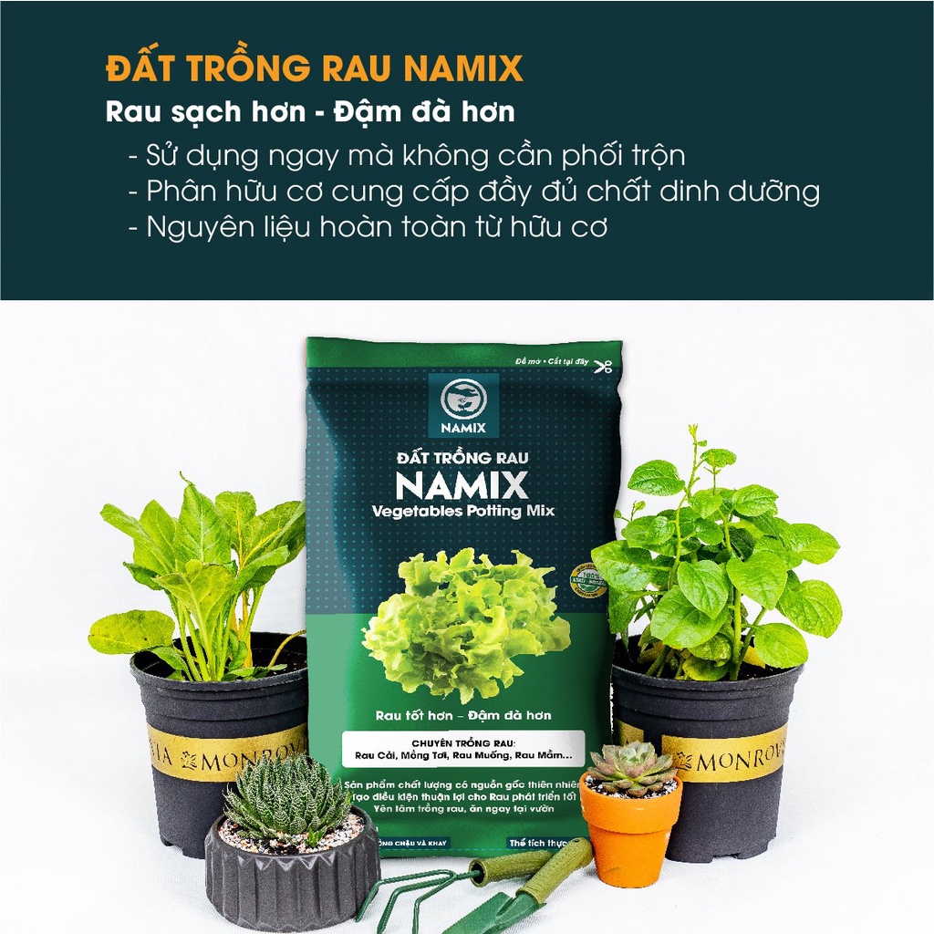 Đất sạch NAMIX - trồng rau chuyên dụng 20 dm3