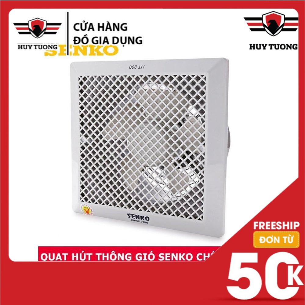 Quạt hút thông gió 1 chiều âm trần và 2 chiều âm tường Senko H200 và HT200 35W cao cấp - Huy Tưởng