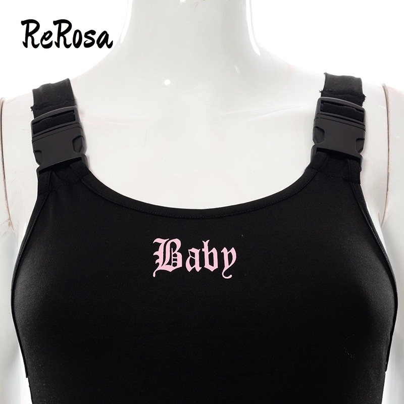 [Mã TOPMAY giảm đến 25k đơn 150k] Rerosa Áo Liền Quần Hai Dây In Chữ Màu Trơn Cho Nữ | BigBuy360 - bigbuy360.vn