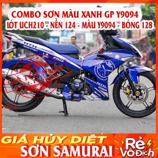 COMBO SƠN SAMURAI Y9094 XANH GP GỒM LÓT- NỀN - MÀU - BÓNG