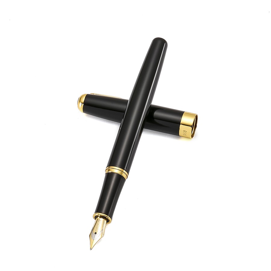 Baoer  Bút Mực Máy / Mũi Tên Bằng Thép Đánh Bóng Mạ Vàng Đầu Trung Bình Cho Văn Phòng Ký Tên Trường Học A629