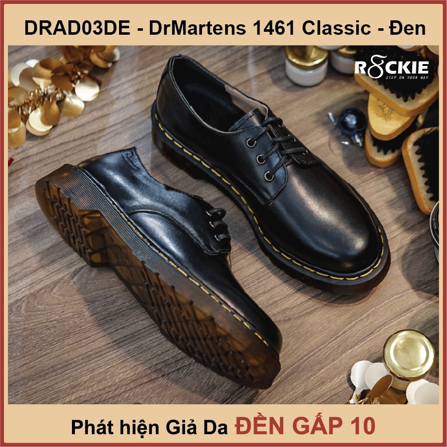 Giày nam da thật Dr Martens 1461- Da nappa cao cấp nhập khẩu - Màu đen - DRAD03DE  - R8ckie Official