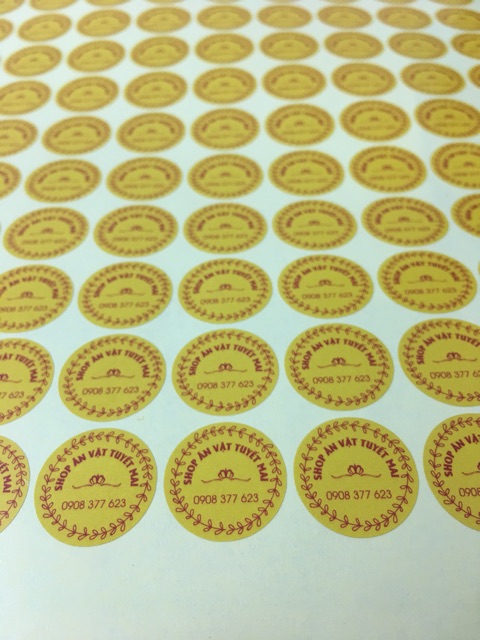 Combo 200 sticker tròn in theo yêu cầu