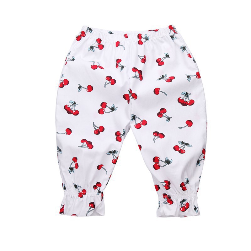 Quần dài cotton lưng thun họa tiết xinh xắn cho bé