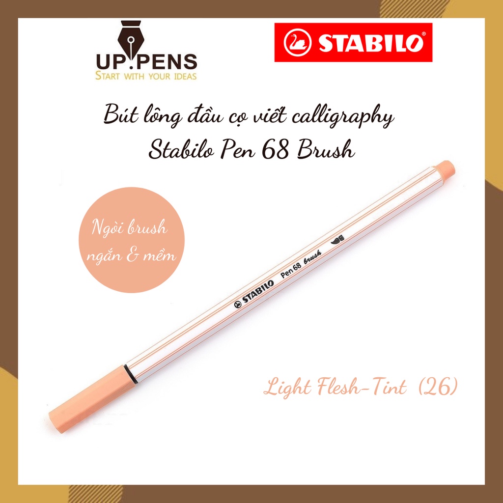 Bút lông đầu cọ viết calligraphy Stabilo Pen 68 Brush – Màu hồng đào (Light Flesh-Tint)