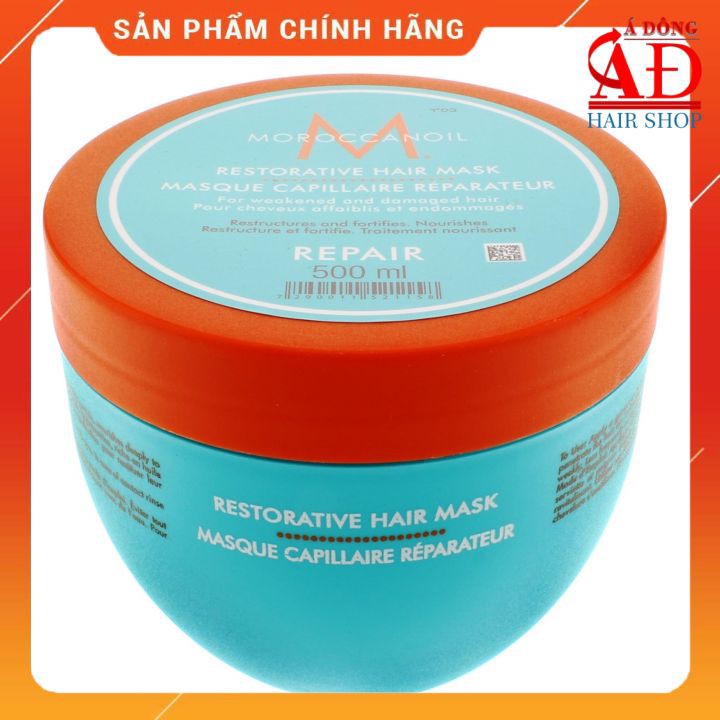 [+Tặng mũ trùm] DẦU Ủ PHỤC HỒI TÓC MOROCCANOIL M REPAIR RESTORATIVE HAIR MASK ISRAEL 500ML