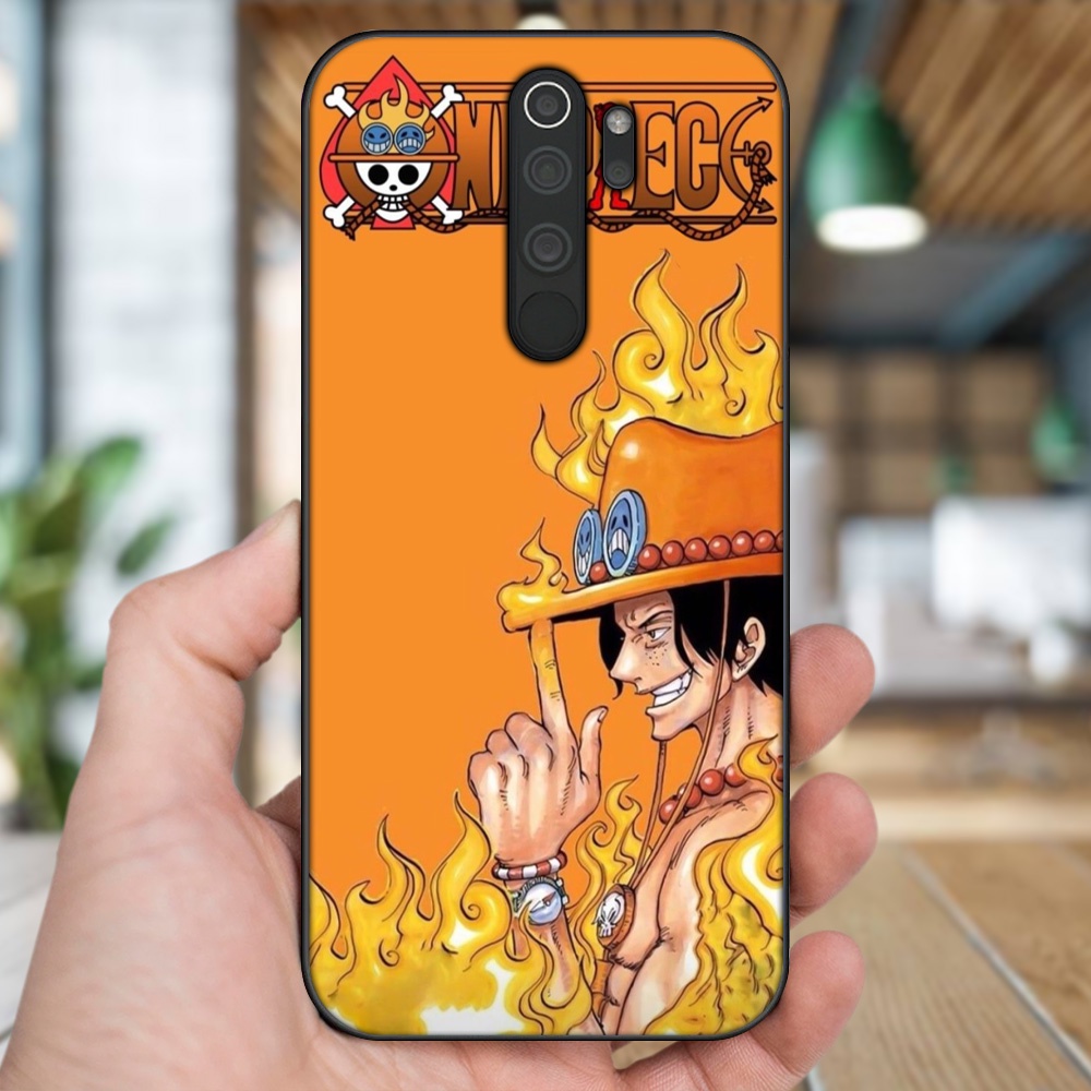 Ốp lưng Xiaomi Redmi Note 8 Pro viền đen in hình Ace One Piece