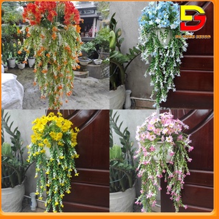 Giỏ Hoa Treo Tường - Chậu Hoa Giả Trang Trí Ban Công Tuyệt Đẹp Cắm Sẵn Y Hình DG-50