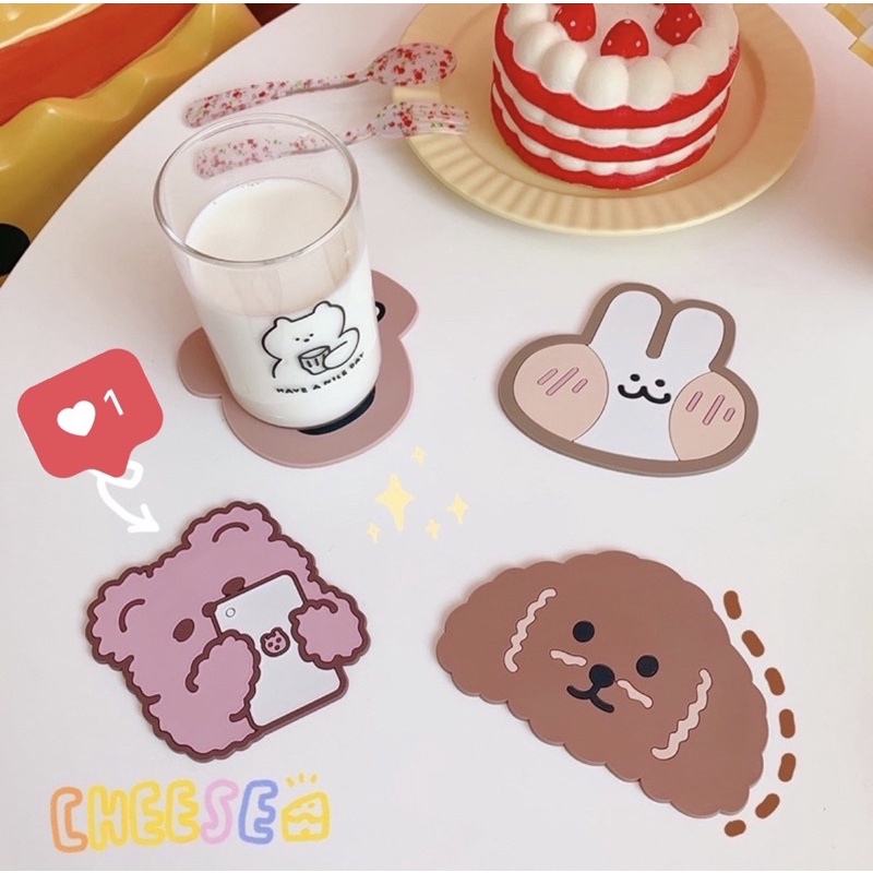 Đế Lót Ly Silicon Nhiều Hình Cute