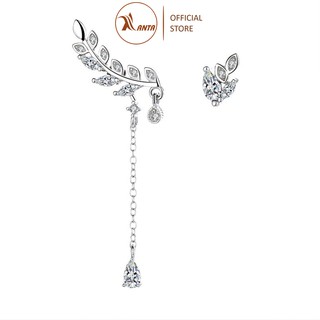 Bông tai dáng dài đính đá xinh xắn thanh tao hình giọt sương rơi nhánh lá ANTA Jewelry - ATJ7001