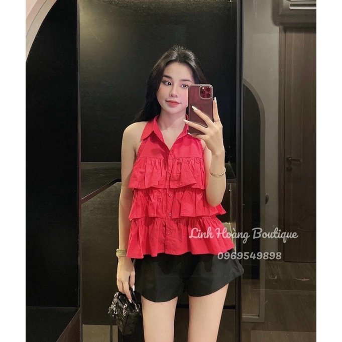 ÁO YẾM THÔ BÈO TẦNG CỔ ĐỨC HOTTREND MS13917